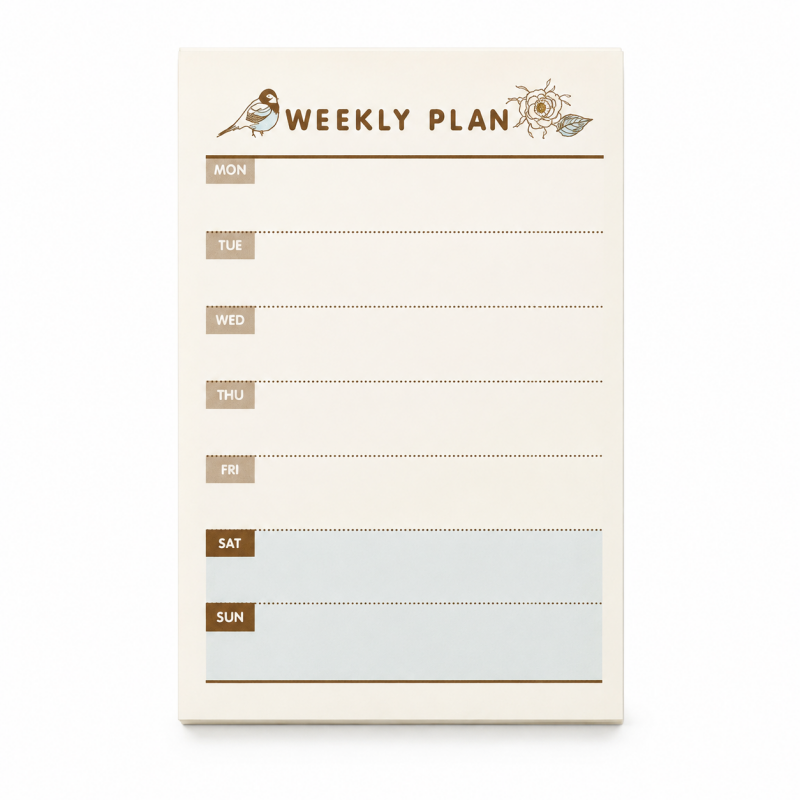Floral Checklist Memo Pad