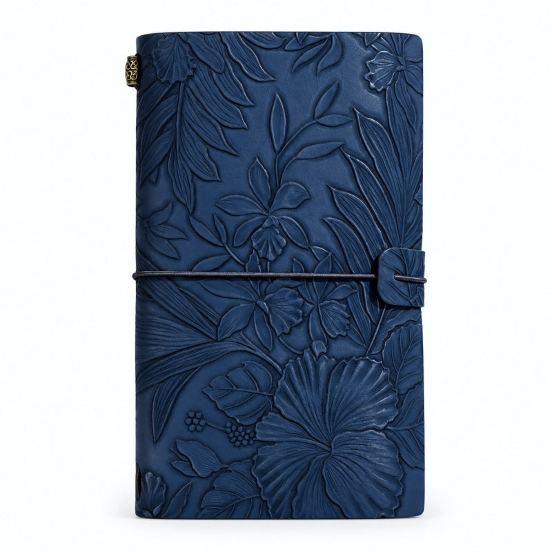 Vintage Embossed Floral Leather Journal
