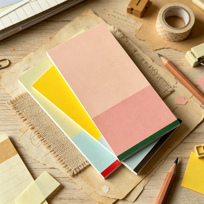 Color Block Long Note Pad Non-Adhesive Message Paper