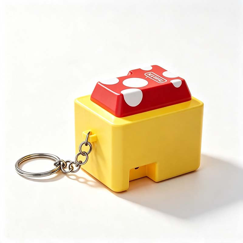 Coin Block Button Fidget Keychain