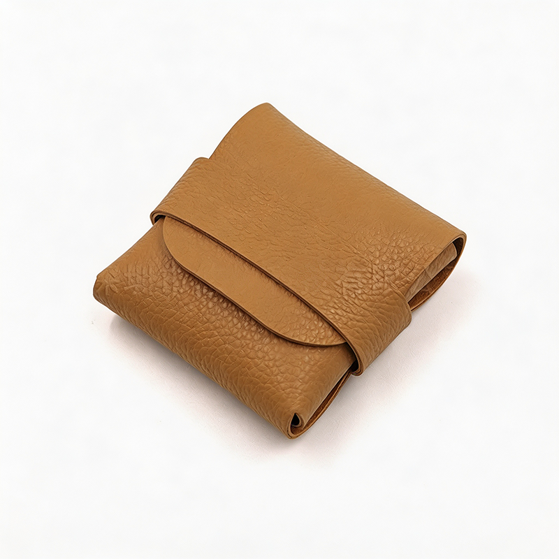 Mini Fold-Over Leather Storage Pouch