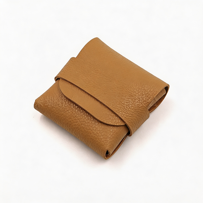 Mini Fold-Over Leather Storage Pouch