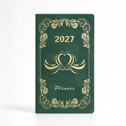 2027 Weekly Planner with Gold-Stamped Soft Leather Cover