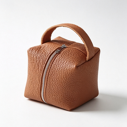 Mini Cube PU Leather Cosmetic Pouch