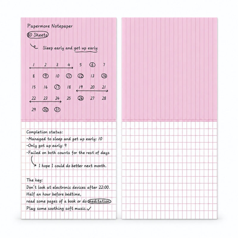 Minimalist Slender Grid Habit Tracker Memo Pad