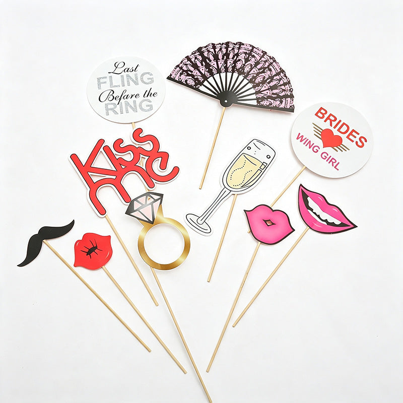 10 Assorted Party Photo Booth Prop Set