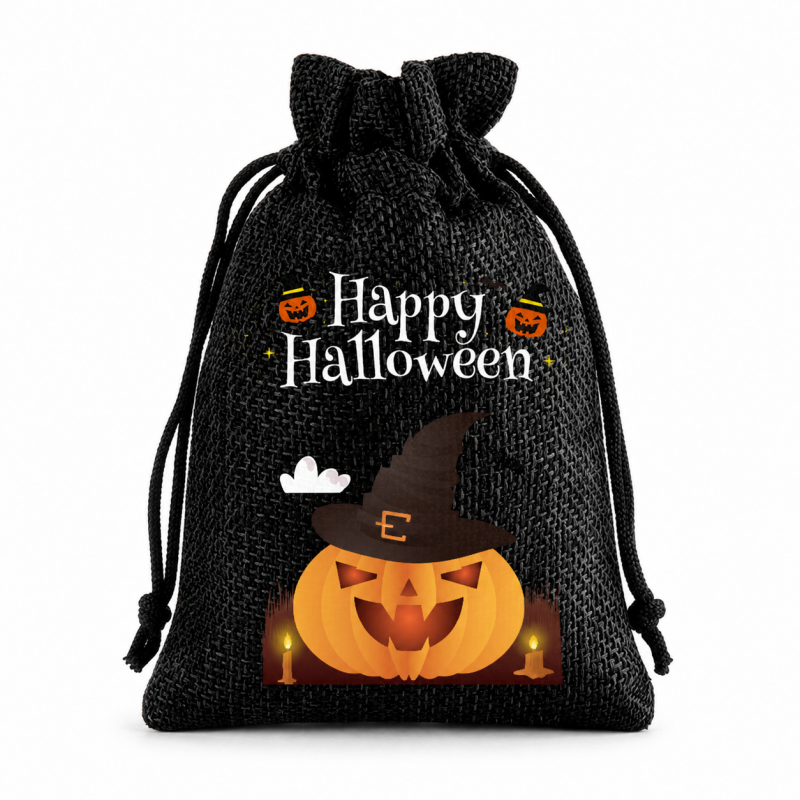 10 Black Series Halloween Candy Gift Packaging Drawstring Bags
