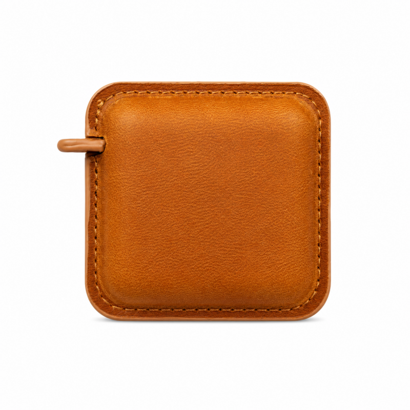 Round Genuine Leather Retractable Tape Measure