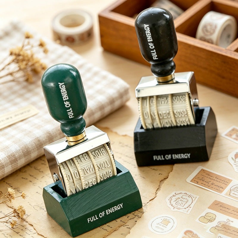 Vintage Adjustable Roller Date Stamp