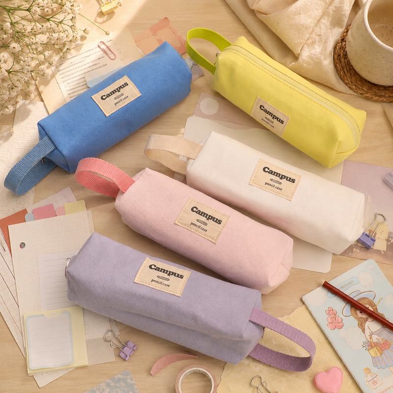 Pastel Canvas Wristlet Pencil Pouch