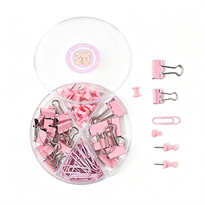 Macaron Desk Fastener Stationery Set