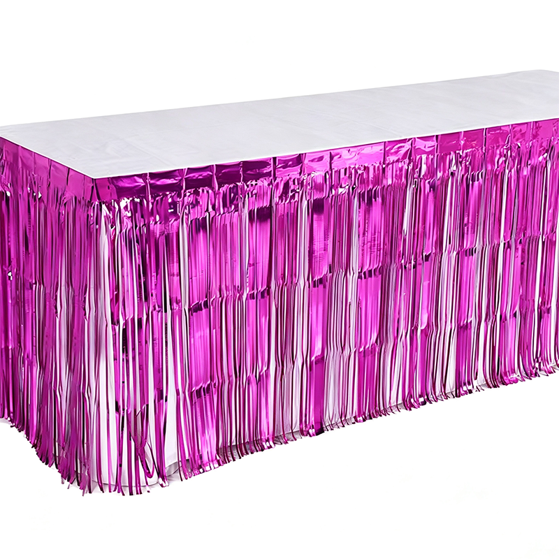 Metallic Foil Fringe Table Skirt