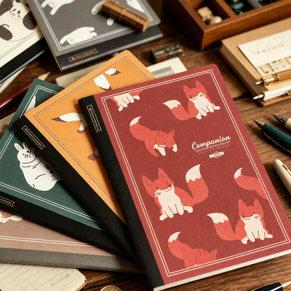 Companion Fox & Seagull A5 Grid Notebook
