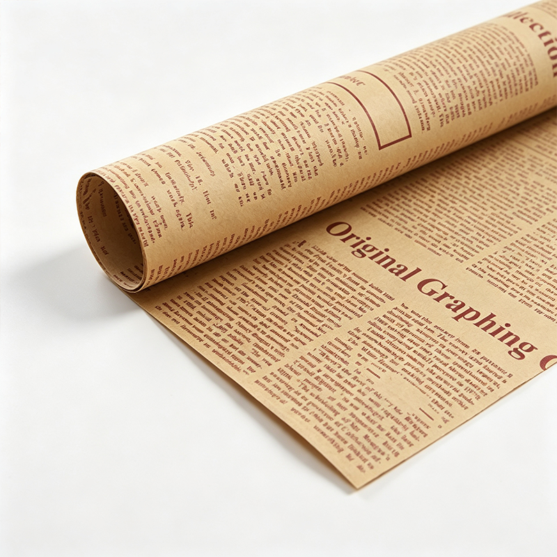 5 Newspaper Kraft Floral Wrap