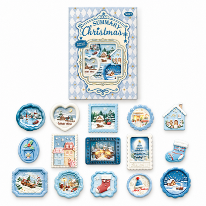 Christmas Label Sticker Pack with Printed 3D Effect
