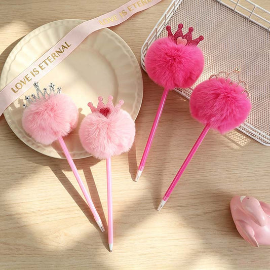 Crown Pom Topper Gel Pen
