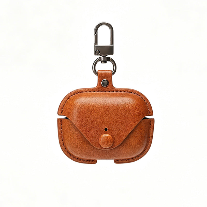 Leather Earbud Case With Carabiner