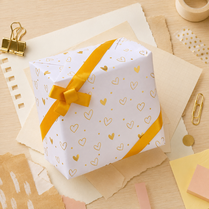 10 Heart Print Gift Wrapping Paper