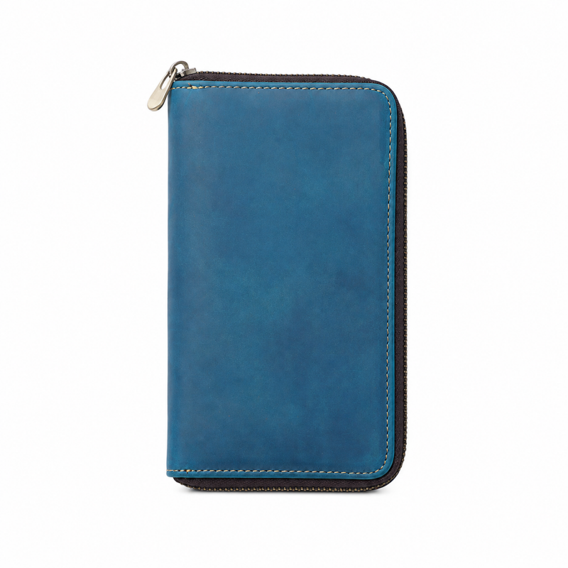 Zip Portfolio Leather Pencil Case