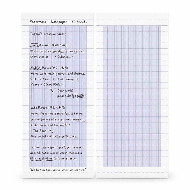 Minimalist Slender Grid Habit Tracker Memo Pad