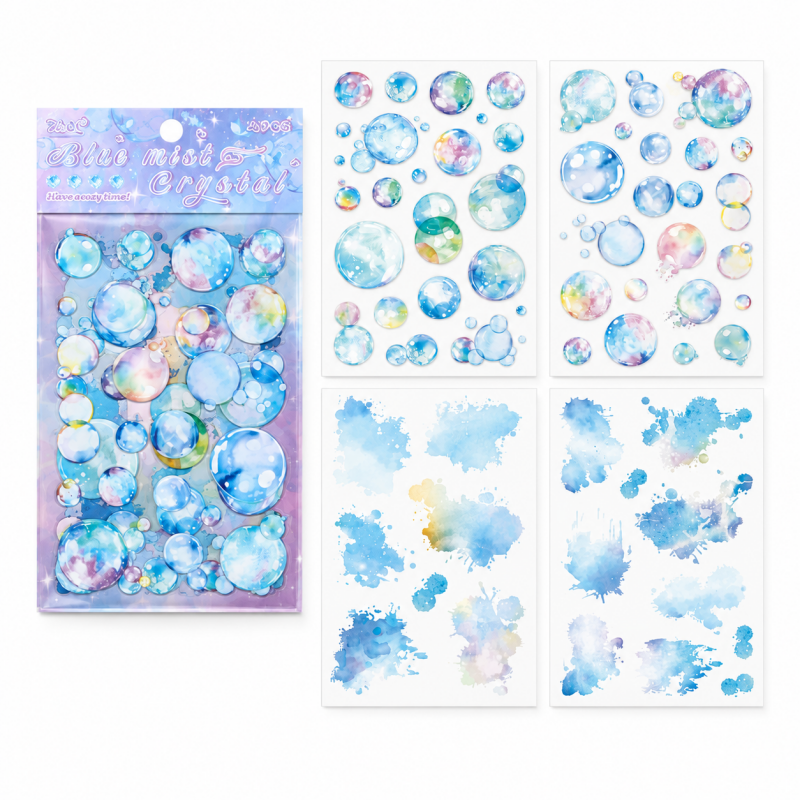 Colorful Watercolor Bubble Stickers