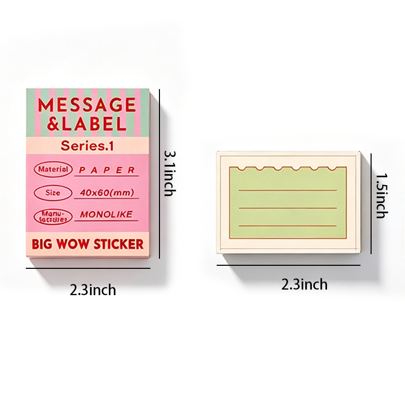 Big Wow Pastel Message & Label Set Sticker Sheet
