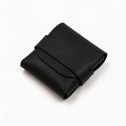 Mini Fold-Over Leather Storage Pouch