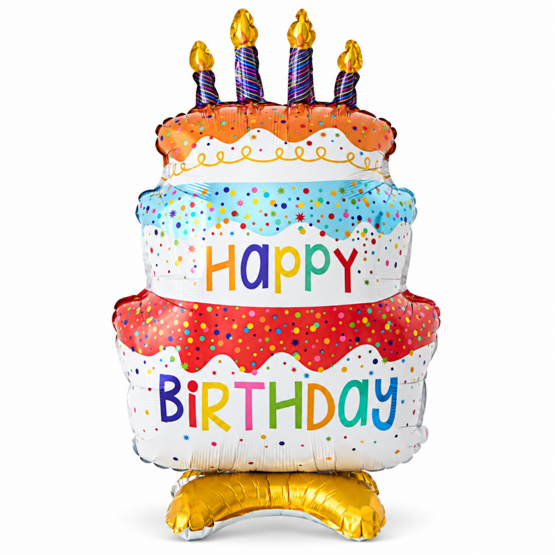 Standing Birthday Cake Foil Balloon