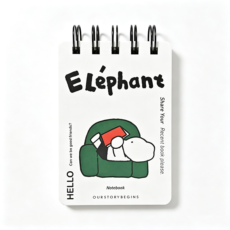 Elephant Character Mini Spiral Notebook