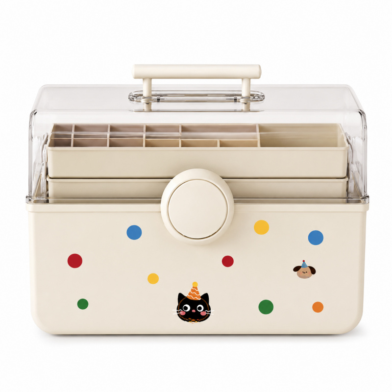 Covered Desktop Stationery Storage Box