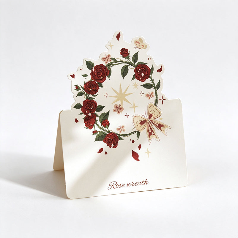 Die-Cut Rose Mini Greeting Cards - Pack of 10