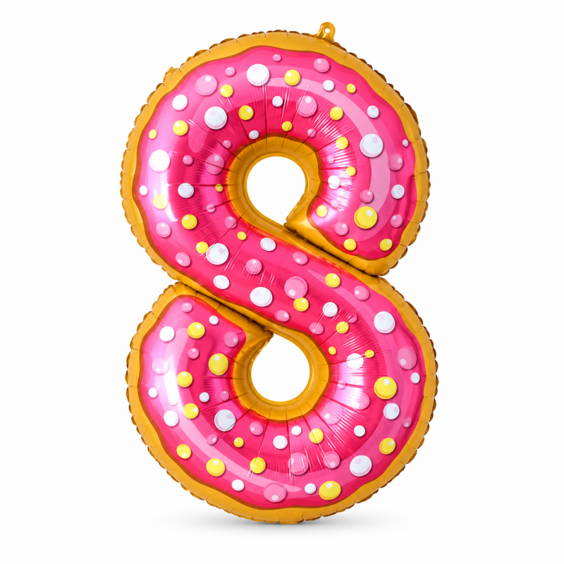 Donut Number Birthday Party Foil Balloon