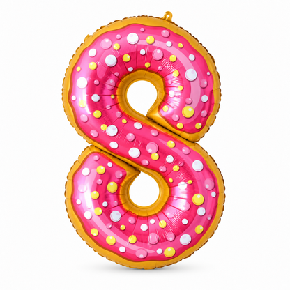 Donut Number Birthday Party Foil Balloon