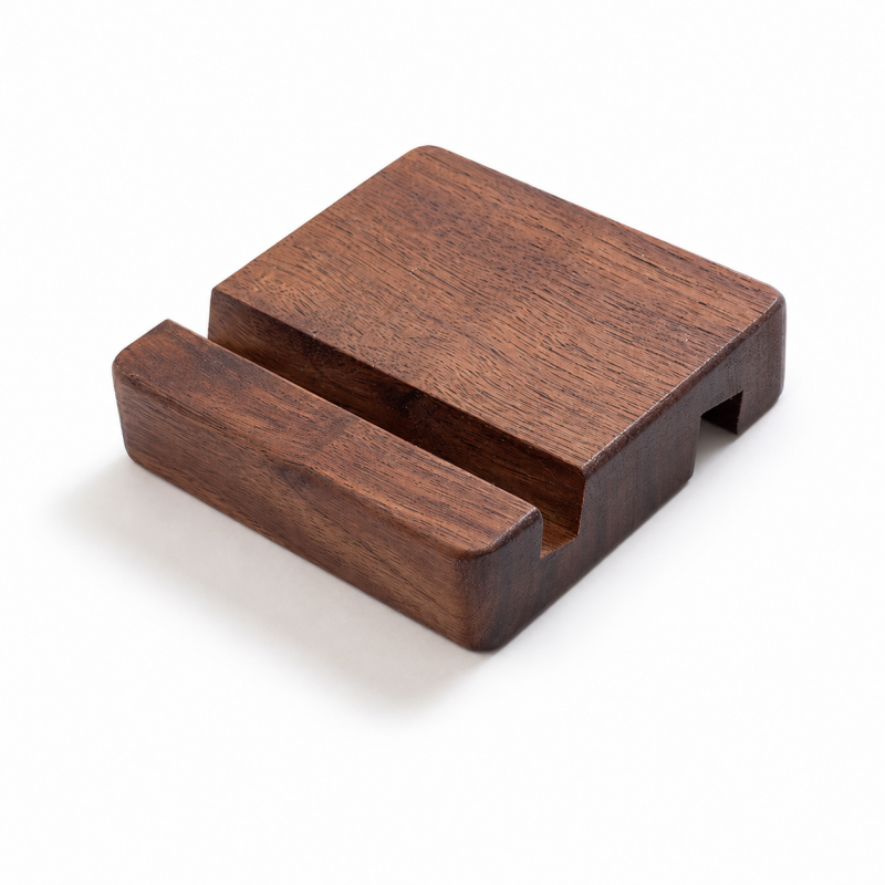 Minimal Grooved Wooden Phone Stand