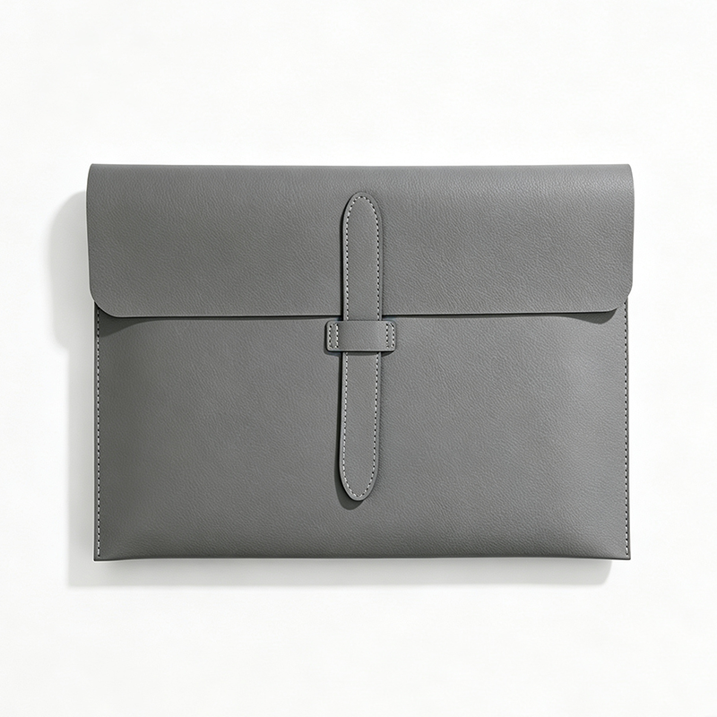 Horizontal PU Leather Latch Flap Document Pouch