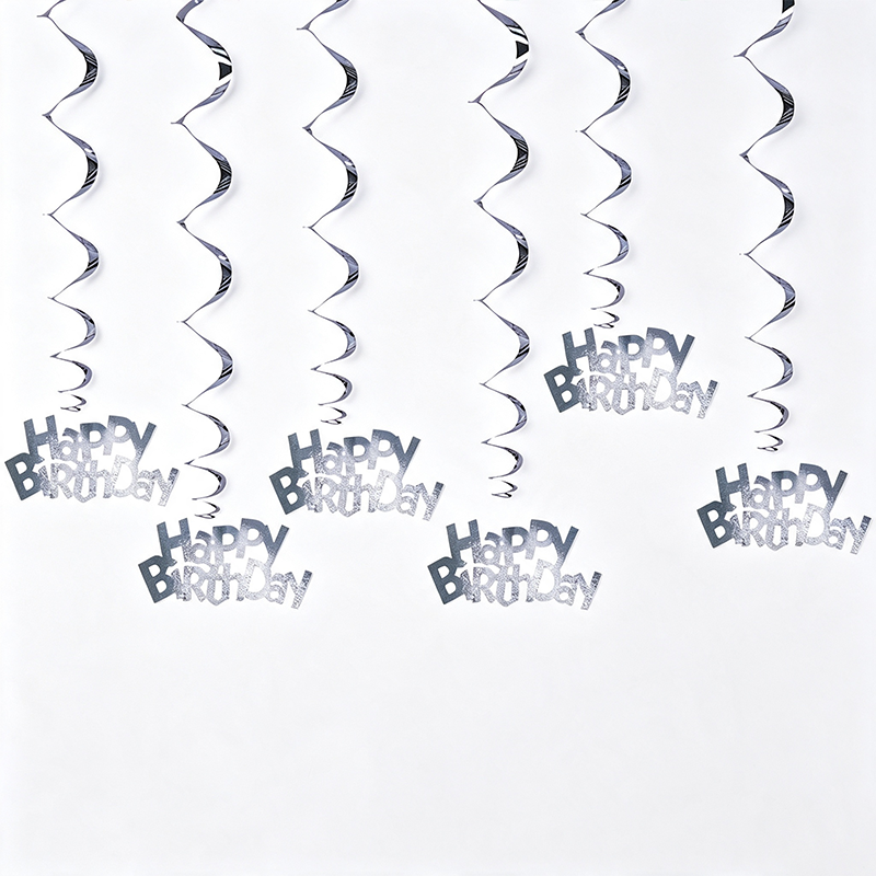 Happy Birthday Hanging Spiral Decorations Set
