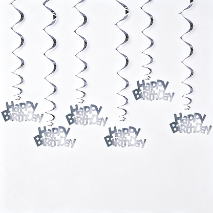 Happy Birthday Hanging Spiral Decorations Set