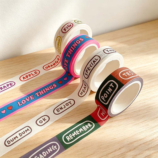 Bubble Letter Washi Tape Sticker Tape