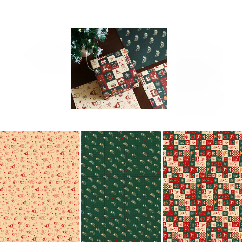 Merry Patchwork Christmas Wrapping Paper