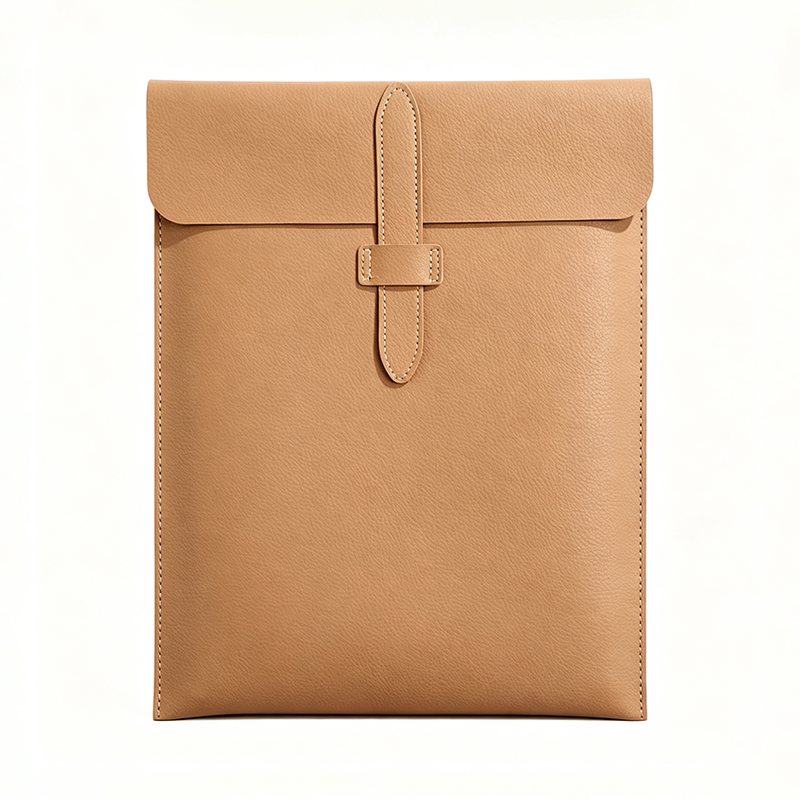 Vertical PU Leather Latch Flap Document Pouch