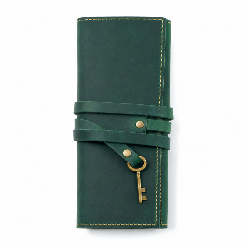 Roll Up Leather Artist Pencil Case