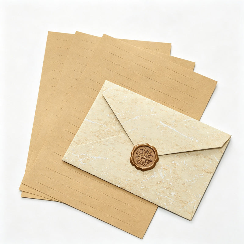 Vintage Paper Envelope Wax Seal Set