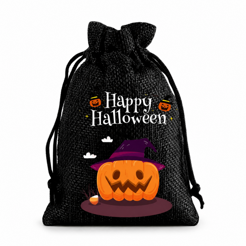10 Black Series Halloween Candy Gift Packaging Drawstring Bags