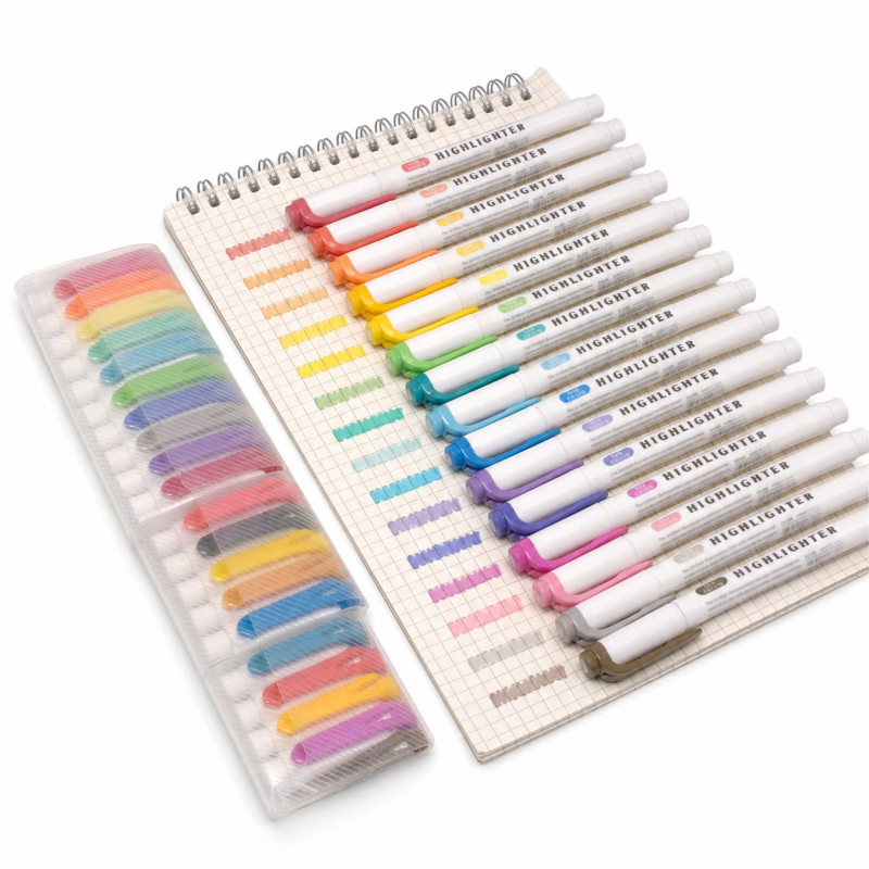 Multicolor Chisel Tip Highlighter Set