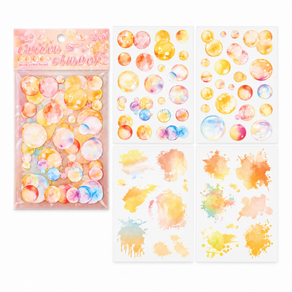 Colorful Watercolor Bubble Stickers