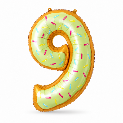 Donut Number Birthday Party Foil Balloon