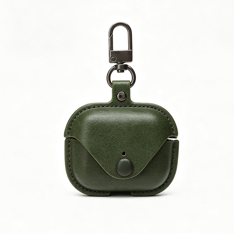 Leather Earbud Case With Carabiner