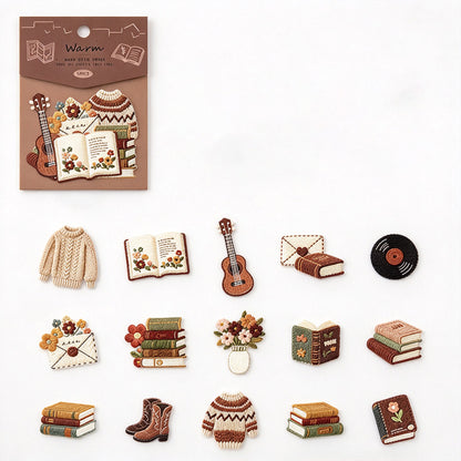 Warm Little Things Sticker Pack - Printed Embroidery Effect