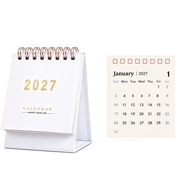 2027 Gold-Foil Mini Desk Calendar
