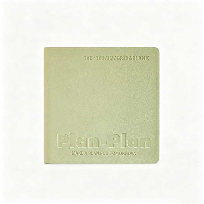 Cube Pocket Minimalist PU Cover with Grid Journal Notebook